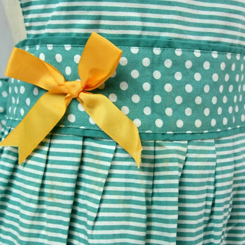 NEW Kay Dee Designs Floral Embroidered Bicycle Stripe Dot Kitchen Bib Full Apron